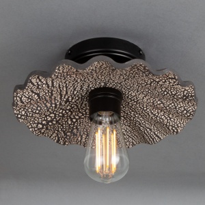 Kapok Organic Ceramic Ceiling Light 27cm, Black Clay
